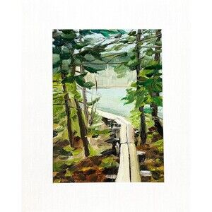8x10 Maine Original Oil Painting Landscape Jordan Pond Impressionist Art Signed